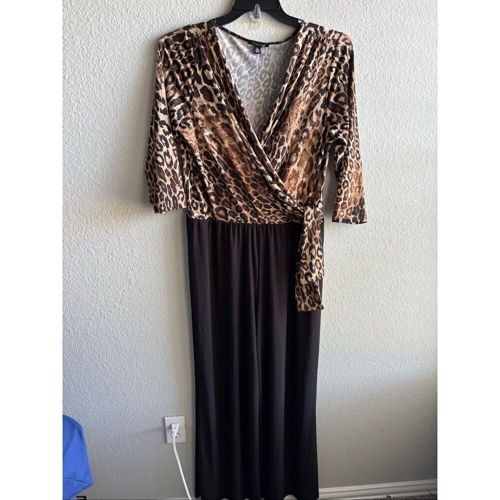 Roz & Ali Wide Leg Cheetah Jumpsuit